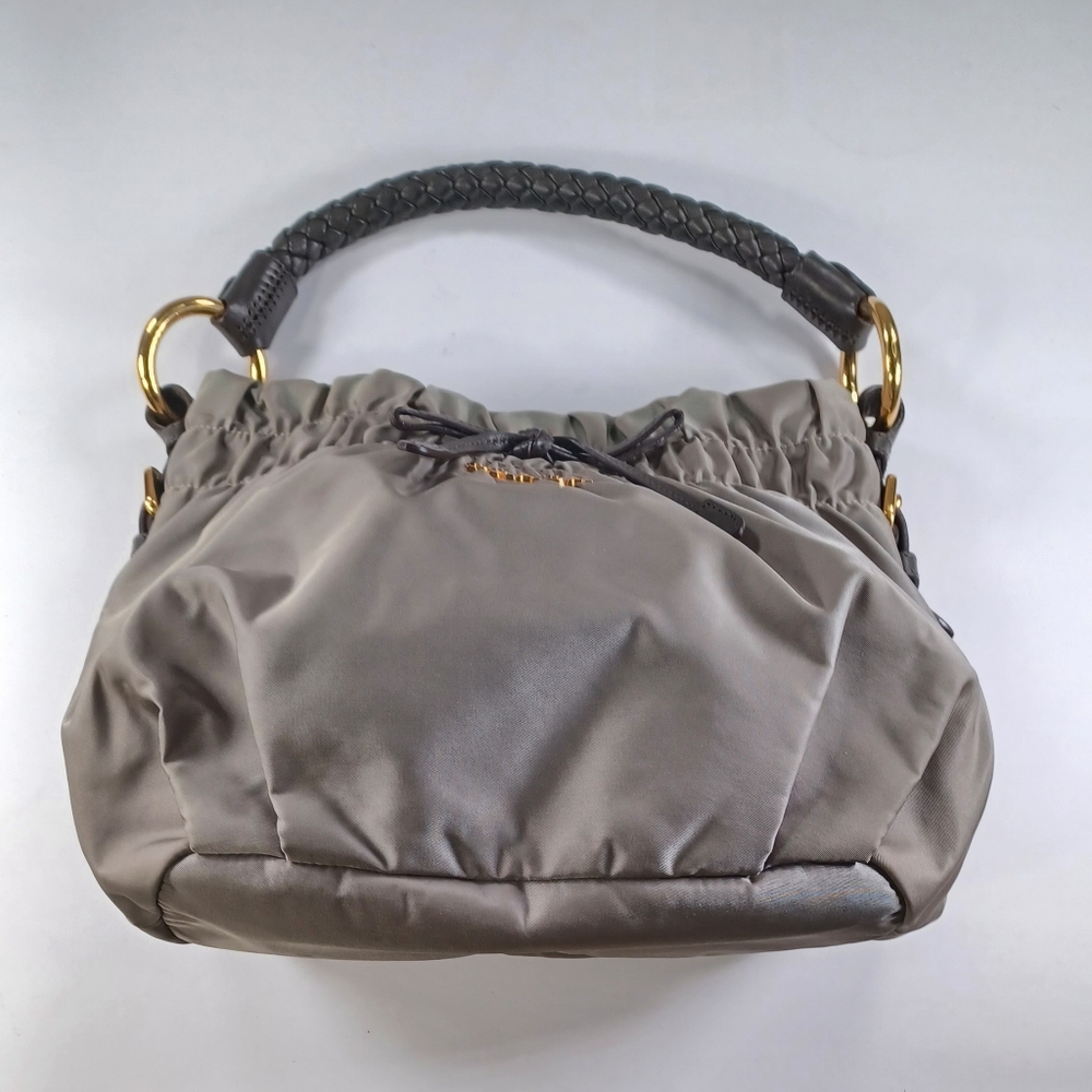 Prada Gray/KHAKI Nylon Full set bag
